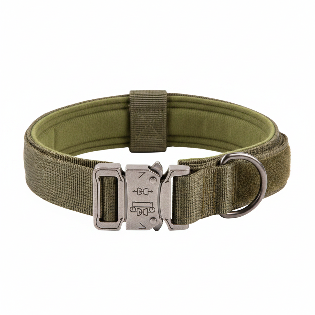 Collier pour chien réglable, ensemble tactique avec collier de contrôle rembourré en nylon pour le dressage et les promenades | Sulvida