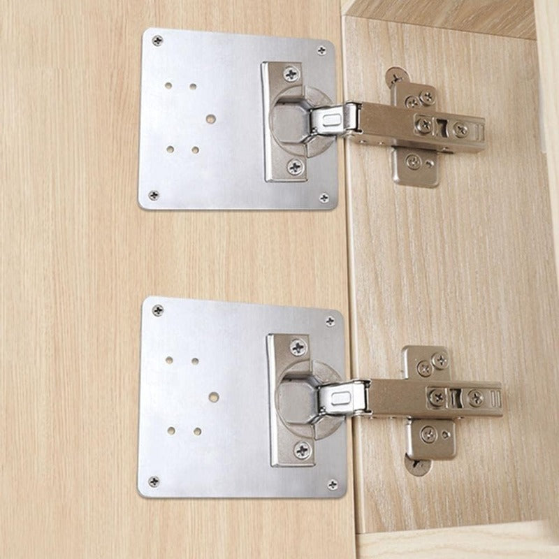 Plaque de réparation pour charnière en acier inoxydable 10 × 9 cm, fixation de porte de placard, durable et robuste | Sulvida