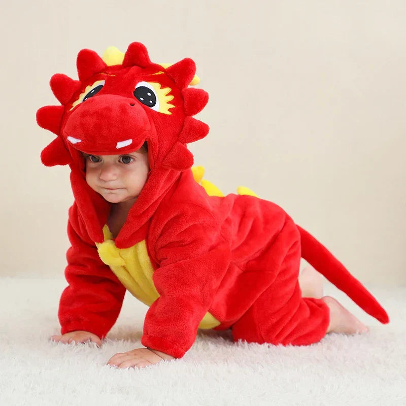 Baby Onesie met Dierencapuchon – Zachte Romper voor Kinderen – Katoen Polyester – Rits Eendelig Speelpak | Sulvida