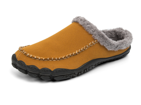 Heren Pantoffels Donkerbruin met Warme Pluche Voering en Antislip Zool voor Comfort Binnenshuis | Sulvida