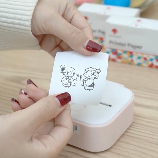 Compacte thermische miniprinter mobiel bluetooth inktloos stickerprinter foto label A6 portable printer | Sulvida