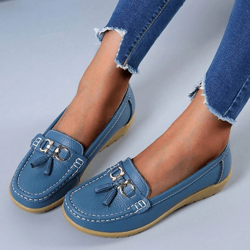Orthopedische Instappers Dames Comfortabel Ergonomisch Leer Loafers Steunzolen Stijlvol Tijdloos Elegante Schoenen voor Kantoor Vrije Tijd en Elke Dag | Sulvida