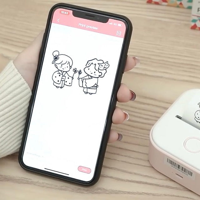 Compacte thermische miniprinter mobiel bluetooth inktloos stickerprinter foto label A6 portable printer | Sulvida
