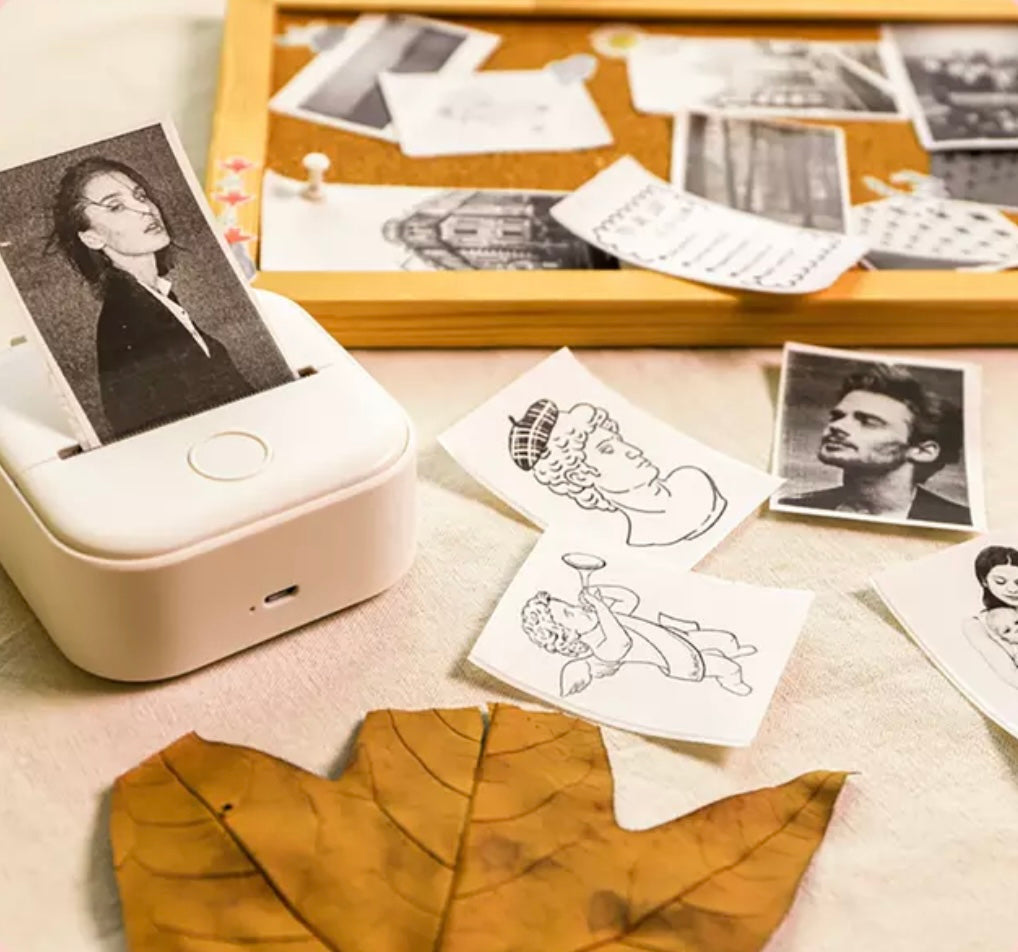 Compacte thermische miniprinter mobiel bluetooth inktloos stickerprinter foto label A6 portable printer | Sulvida