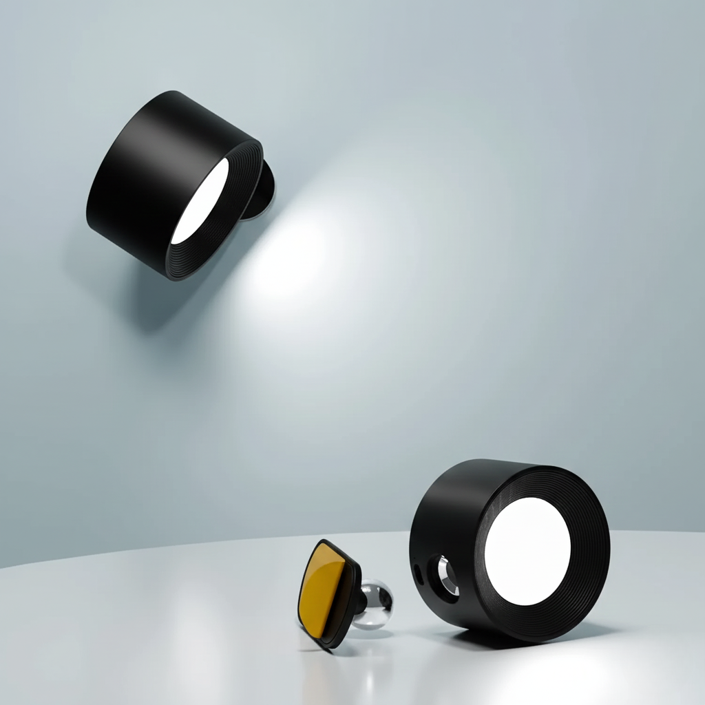 Draadloze LED-Wandlamp Oplaadbaar Dimbaar 360° Draaibaar met Magnetische Muurbeugel Moderne Sfeerlamp | Sulvida