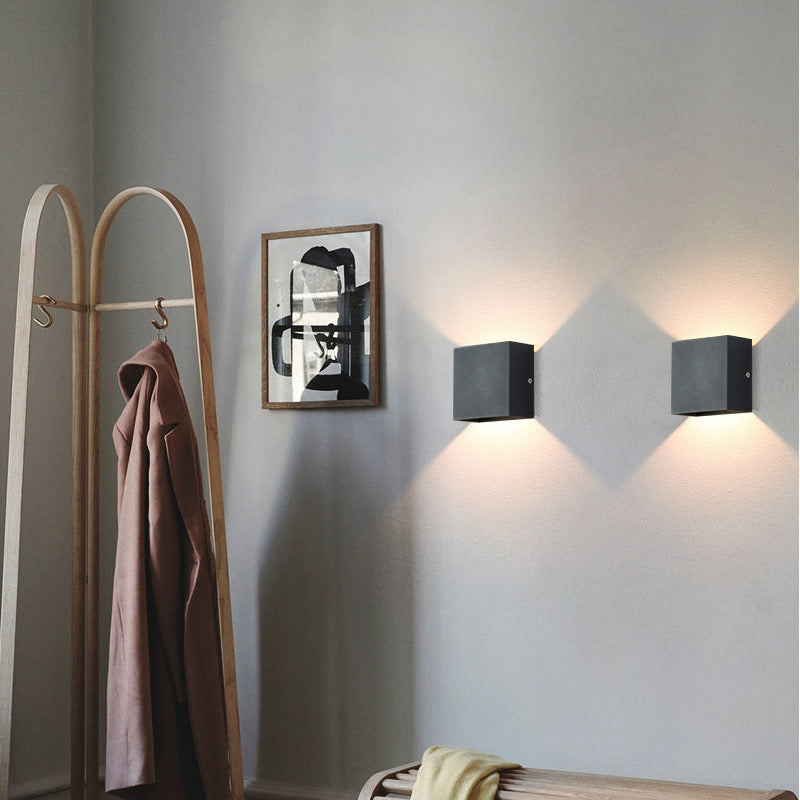 Verstelbare Vierkante Buitenwandlamp LED Zwart Wit Grijs Waterdicht IP65 Modern Design Tuin Veranda Gevel | Sulvida