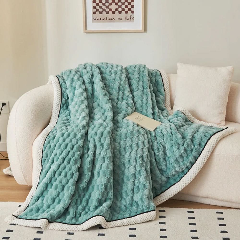 Sherpa Fleece Plaid Wolkenzacht met Noppen Structuur voor Bank of Bed Warm Tijdloos Design Woonkamer | Sulvida