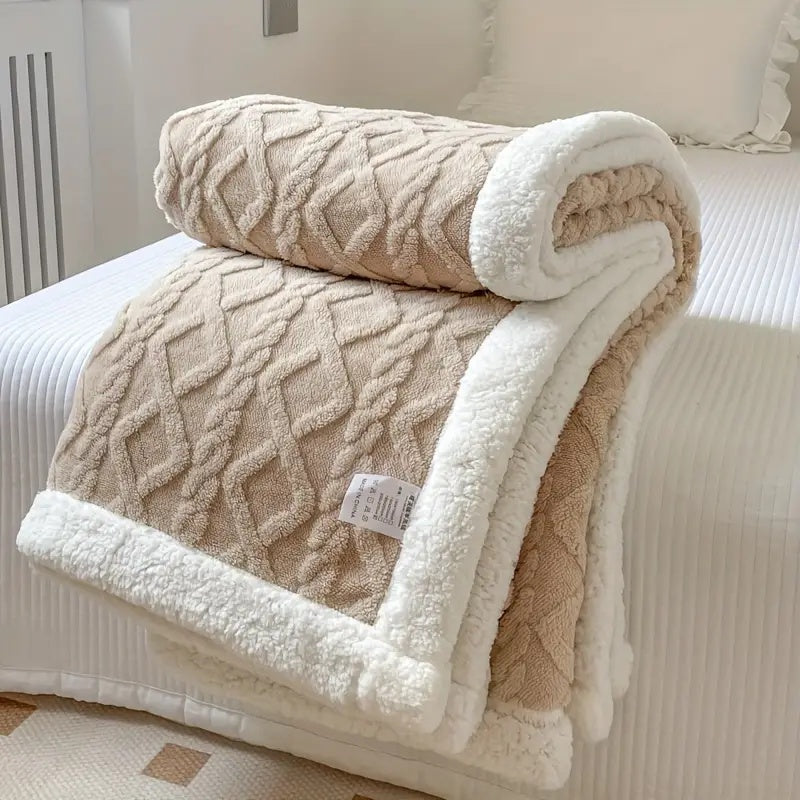 Sherpa Plaid Antraciet Luxe Teddy Fleece Deken Zacht Warm Pluche Woonkamer Slaapbank Reversible Comfortabel | Sulvida
