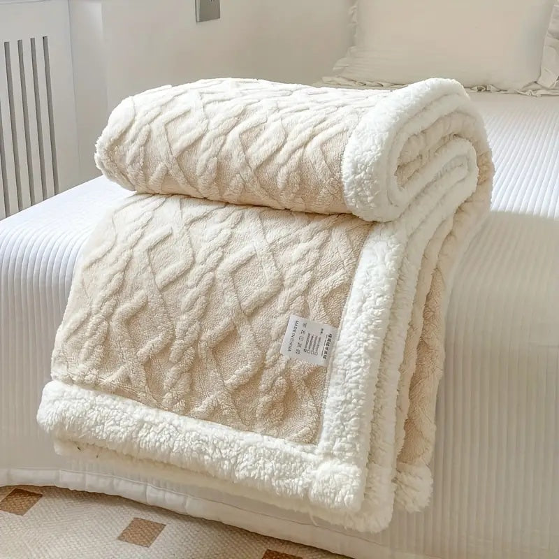 Sherpa Plaid Antraciet Luxe Teddy Fleece Deken Zacht Warm Pluche Woonkamer Slaapbank Reversible Comfortabel | Sulvida