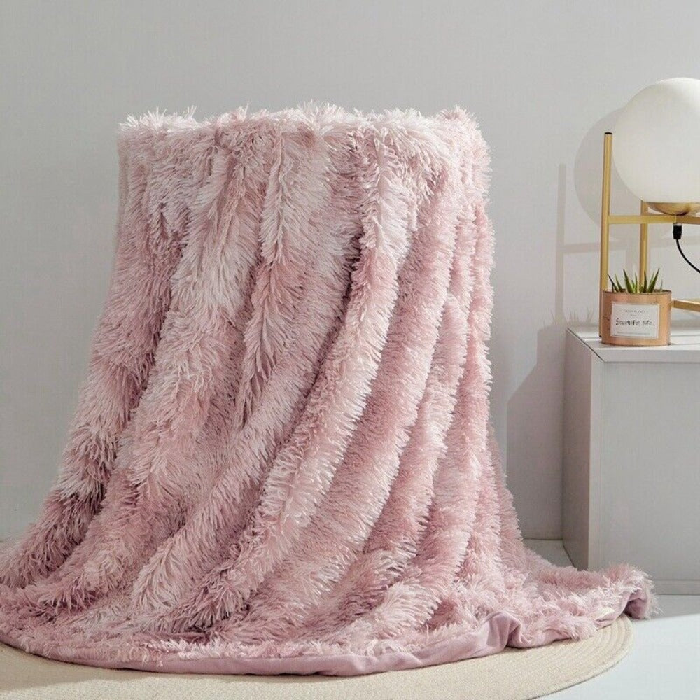 Imitatiebont Plaid Dubbelzijdig Luxe Fleece Deken Bank Bed Decoratief Zacht Wollig Warm Herfst Winter Woonkamer | Sulvida