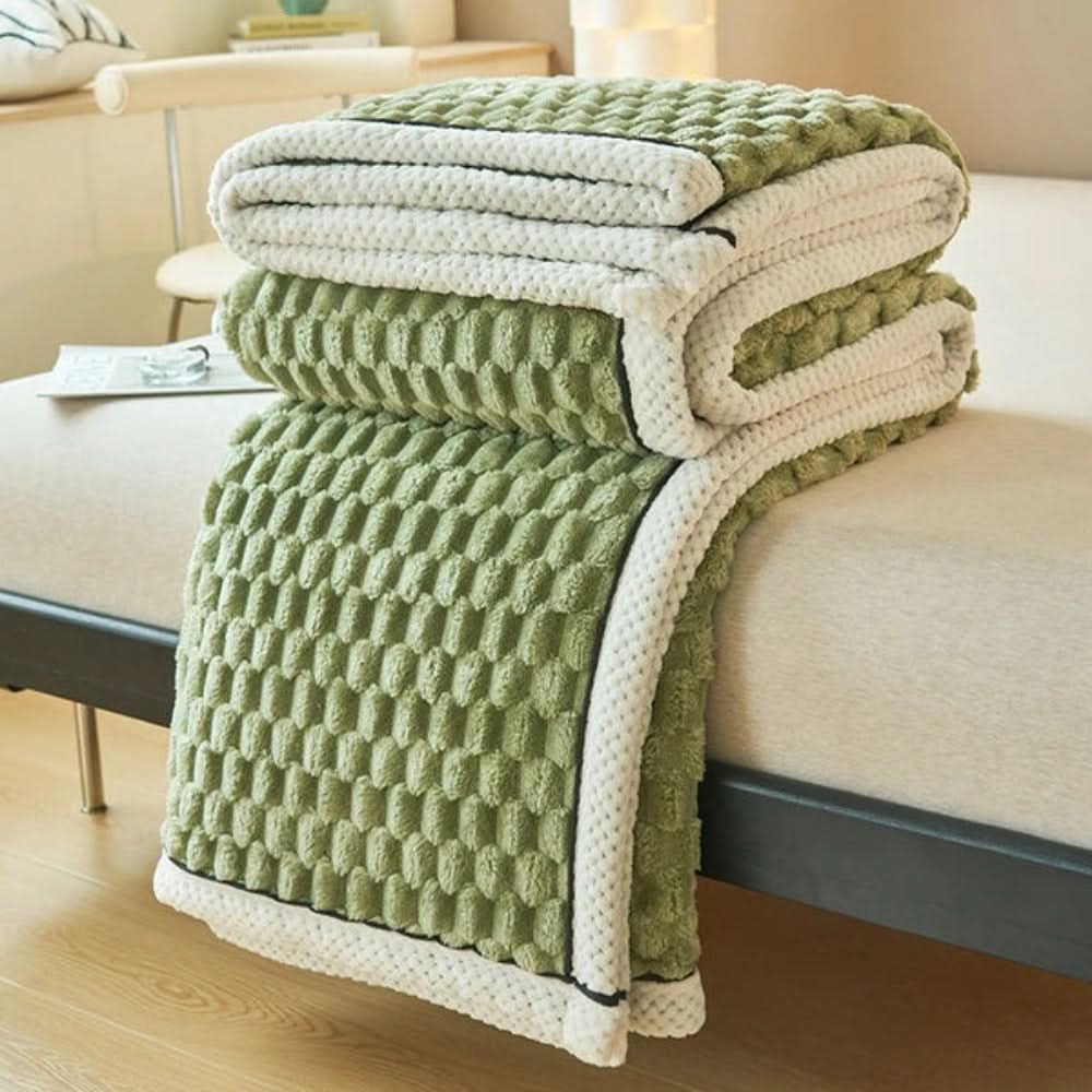 Sherpa Fleece Plaid Wolkenzacht met Noppen Structuur voor Bank of Bed Warm Tijdloos Design Woonkamer | Sulvida