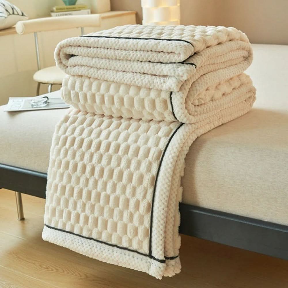 Sherpa Fleece Plaid Wolkenzacht met Noppen Structuur voor Bank of Bed Warm Tijdloos Design Woonkamer | Sulvida