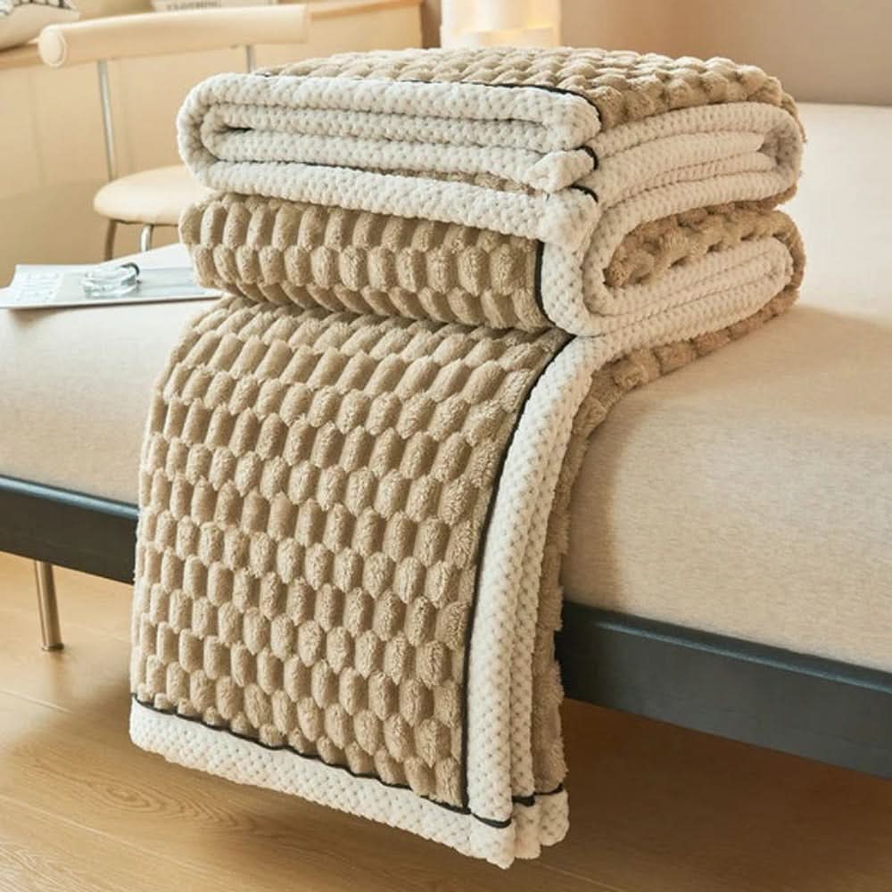 Sherpa Fleece Plaid Wolkenzacht met Noppen Structuur voor Bank of Bed Warm Tijdloos Design Woonkamer | Sulvida