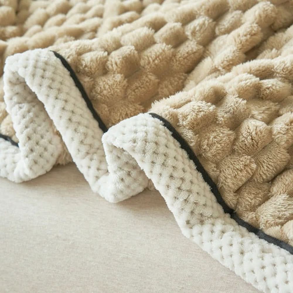Sherpa Fleece Plaid Wolkenzacht met Noppen Structuur voor Bank of Bed Warm Tijdloos Design Woonkamer | Sulvida