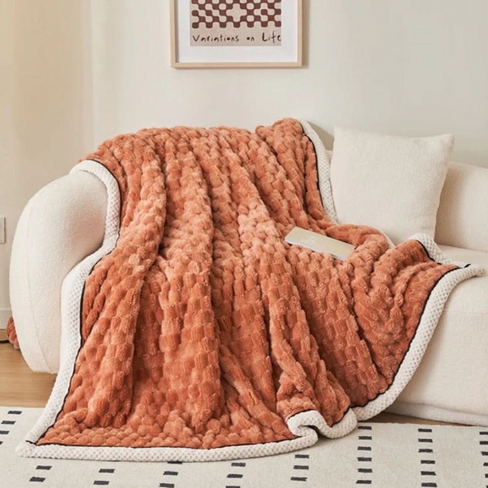 Sherpa Fleece Plaid Wolkenzacht met Noppen Structuur voor Bank of Bed Warm Tijdloos Design Woonkamer | Sulvida