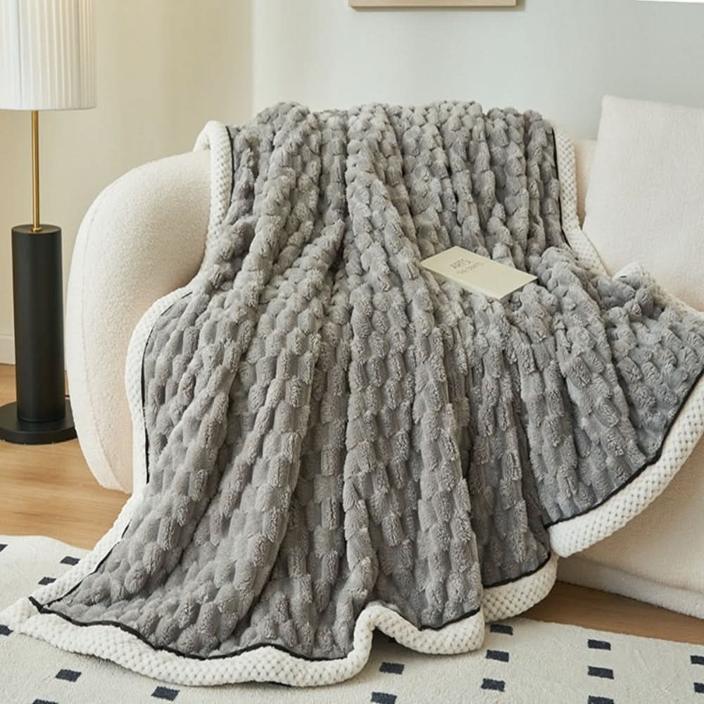 Sherpa Fleece Plaid Wolkenzacht met Noppen Structuur voor Bank of Bed Warm Tijdloos Design Woonkamer | Sulvida