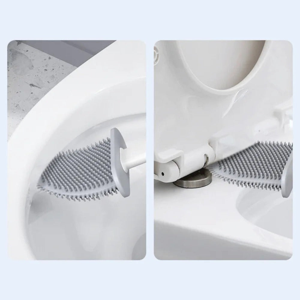 Siliconen Toiletborstel met Houder Antibacterieel Wandmontage WC Badkamer Sanitair Hygiënisch Schoonmaakgerei | Sulvida
