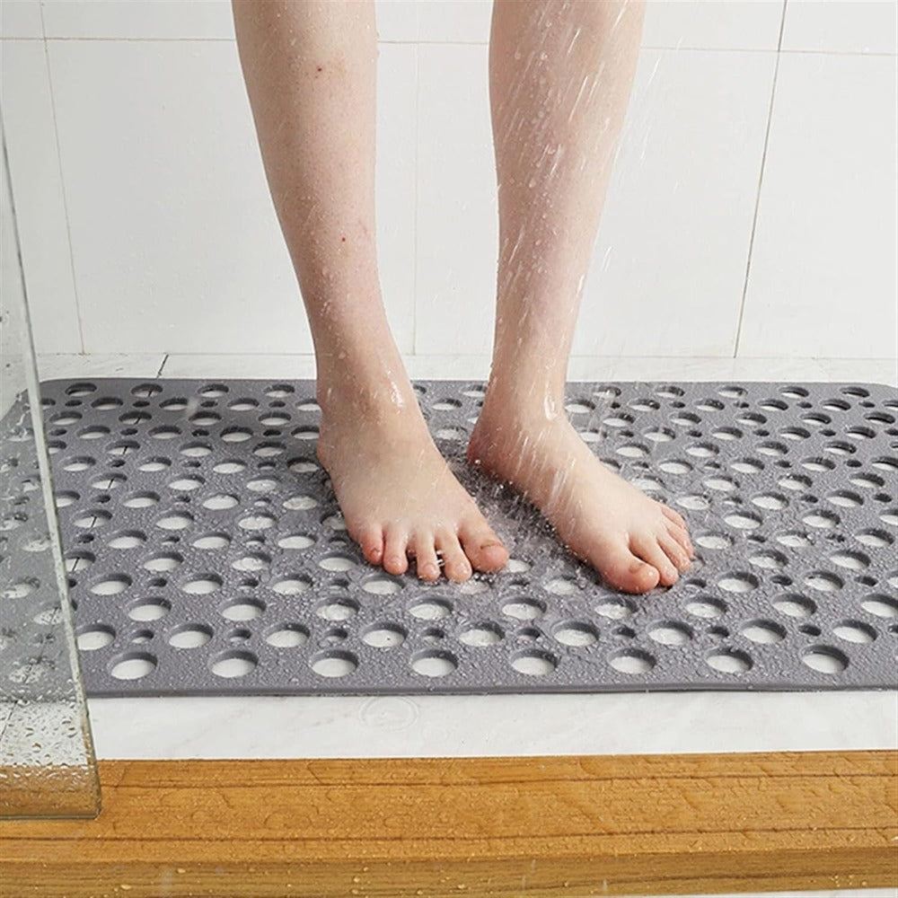 Antislip Douchematje met Zuignappen Grijs Blauw Wit Roze Groen Beige TPE Badkamermat Antibacterieel Veilig | Sulvida
