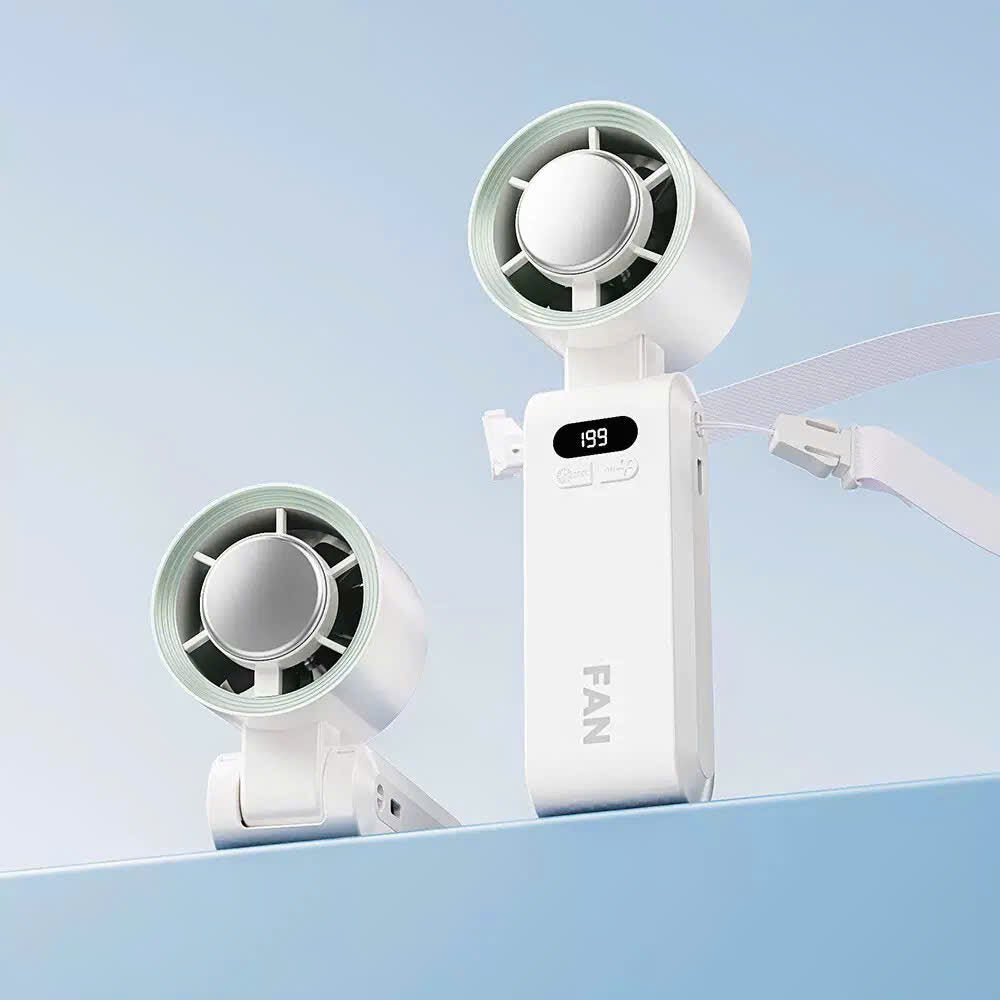 Draagbare Turboventilator met IJskoelfunctie en Verstelbare Standen voor Onderweg en Dagelijks Gebruik | Sulvida