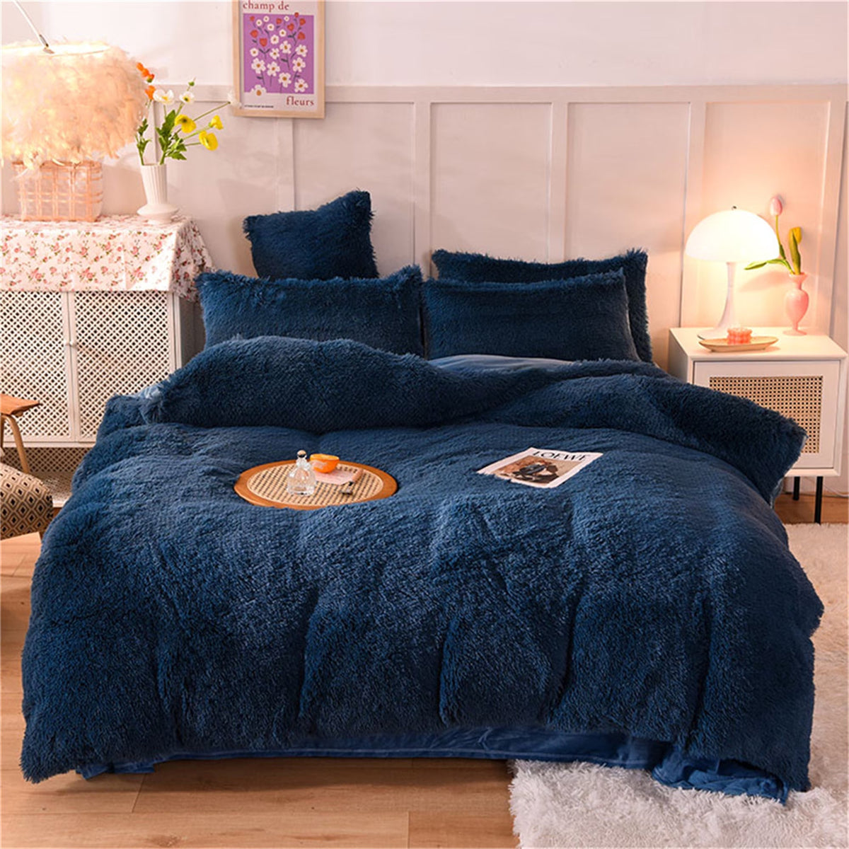 Fluweelzacht Omkeerbaar Dekbedovertrek Set van 4 Luxe Teddy Fleece Beddengoed Winter Warm Tweezijdig | Sulvida