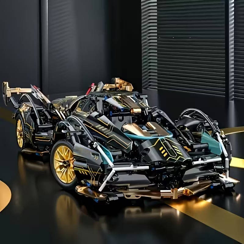 1690-Delig Bouwblokkenset Sportwagen V12 Model Constructiespeelgoed Educatief Creatief voor Kinderen | Sulvida
