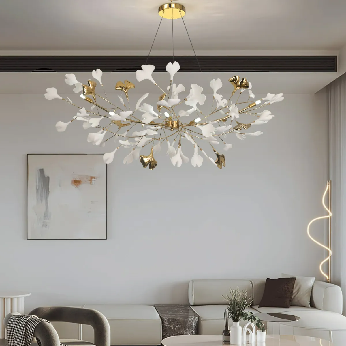 Keramische Hanglamp U-Vorm Goud Nikkel Metaal Kroonluchter Woonkamer Slaapkamer Decoratief Interieur | Sulvida