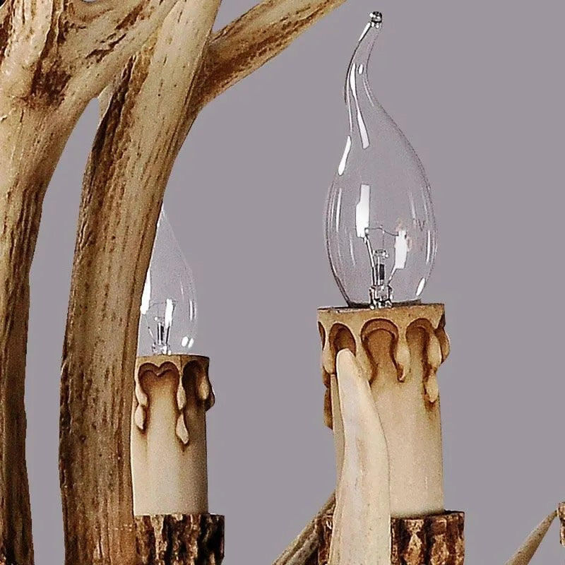 Kroonluchter Gewei Hars Metaal Vintage Rustiek Woonkamer Eetkamer Slaapkamer Hanglamp Landelijk Sfeerverlichting | Sulvida