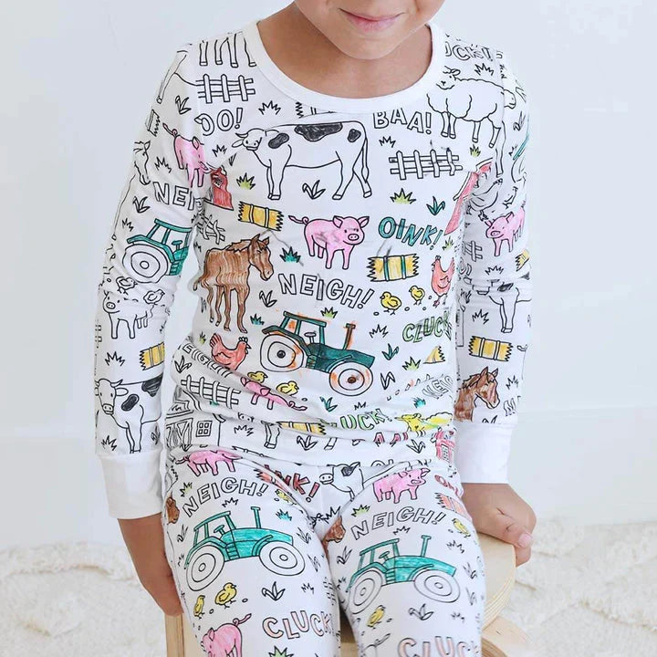 Inkleurbare Kinderpyjama met 12 Textielstiften Creatief Speelgoed Herbruikbaar Wasbaar Slaapkleding DIY Activiteit | Sulvida