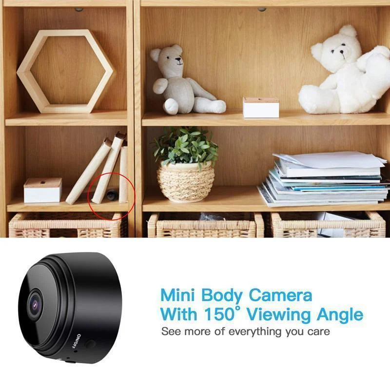 Mini WiFi Camera 1080p met Nachtzicht Bewegingsdetectie en App Bediening voor Slimme Huisbeveiliging Binnen | Sulvida