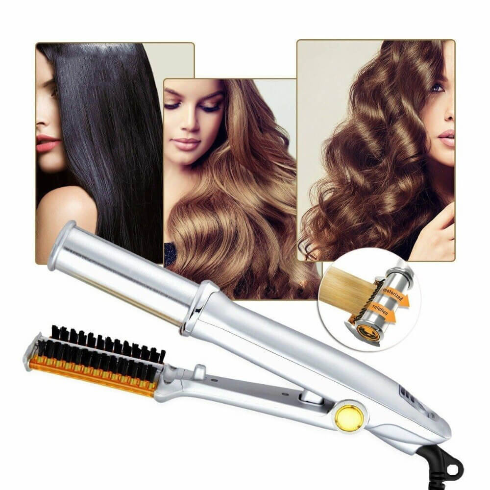 Roterende Hairstyler 2-in-1 Krultang Stijltang Toermalijn Keramisch Styling Ionische Borstels voor Krullen | Sulvida