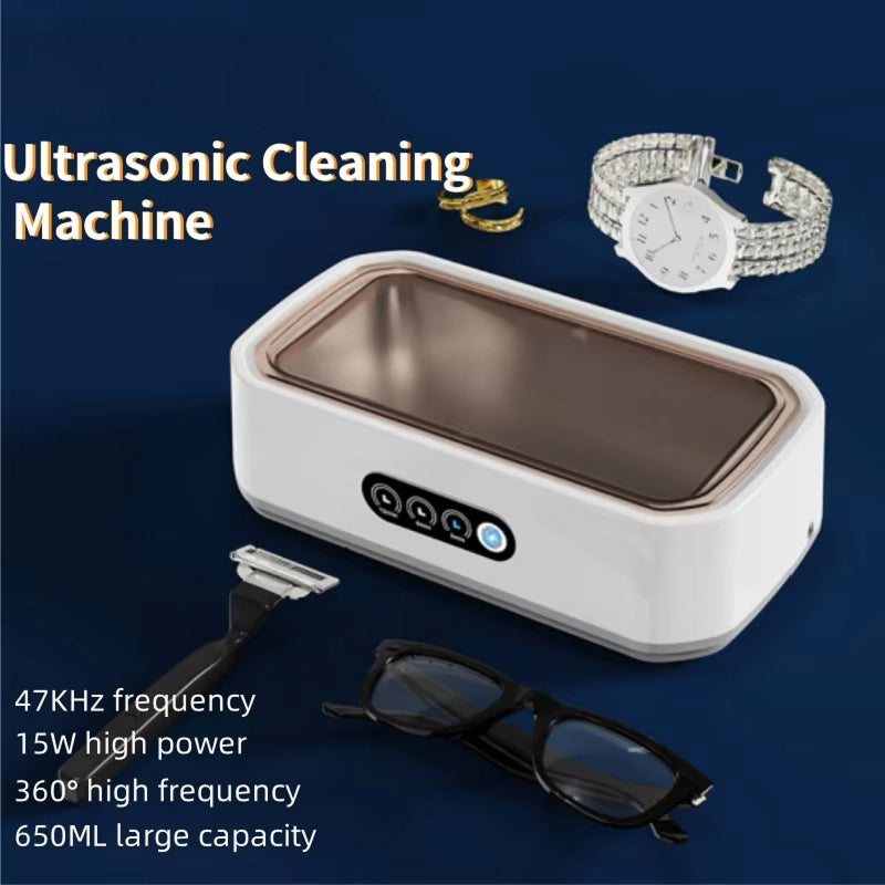 Ultrasone Sieradenreiniger 650ml 47kHz Professionele Trillingen Automatische Uitschakeling 3 Timers Thuisgebruik | Sulvida