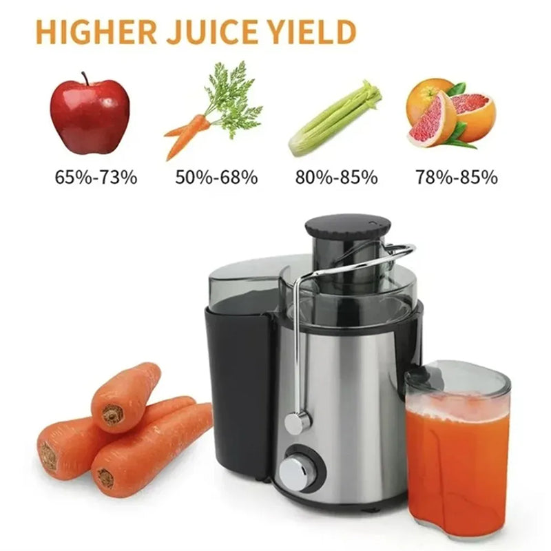 Centrifugeuse électrique 800W avec ouverture de remplissage de 65mm et 2 vitesses pour des jus de fruits et de légumes frais et des smoothies | Sulvida