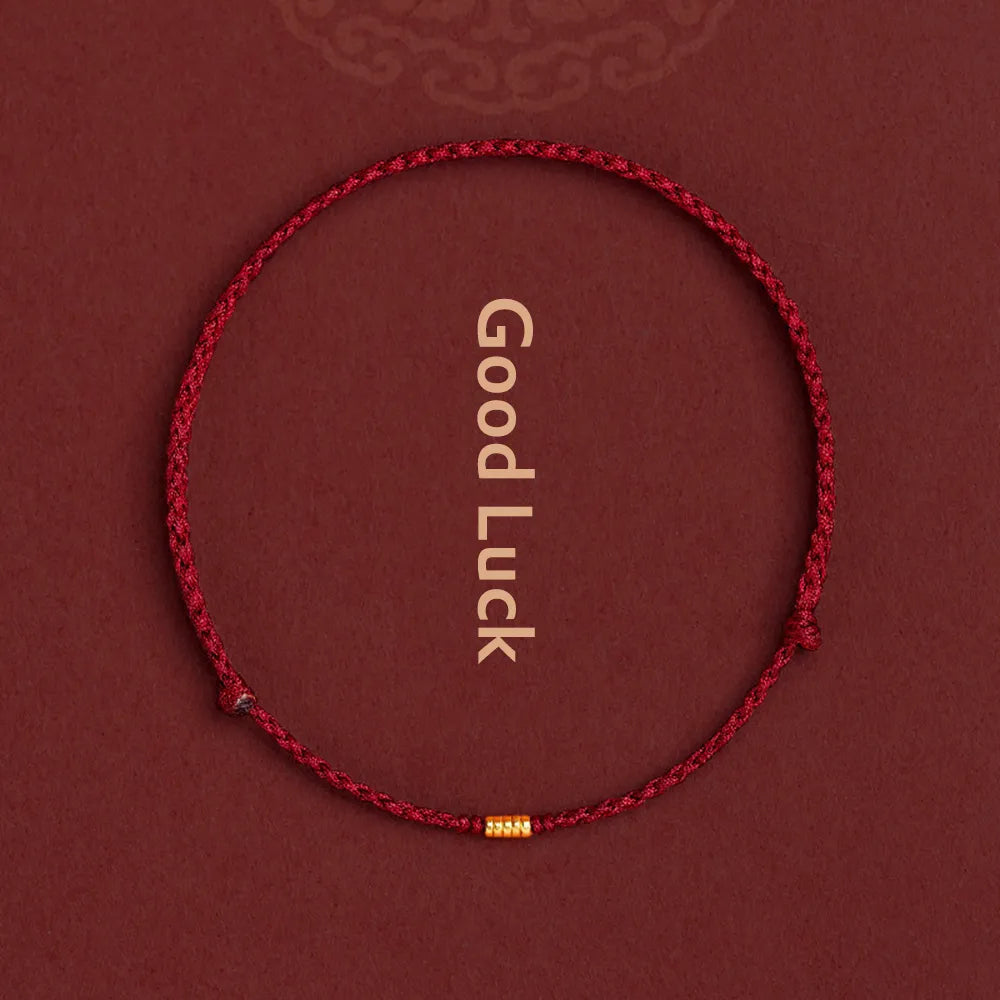 Spirituele Kralenarmband met Beschermingssymbool Rood Draad Verstelbaar Geluksarmband Handgemaakt Talisman | Sulvida