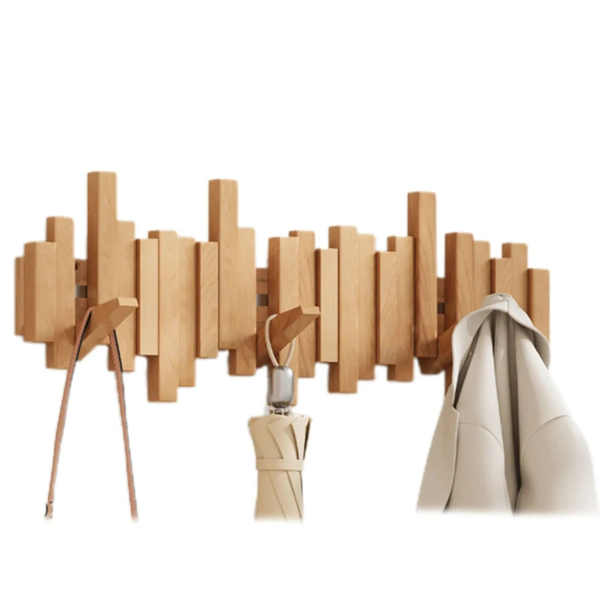 Kapstok Pianotoetsen Design Notenhout Beukenhout Opklapbare Haken Wandmontage Muziek Thema Gang Entree | Sulvida