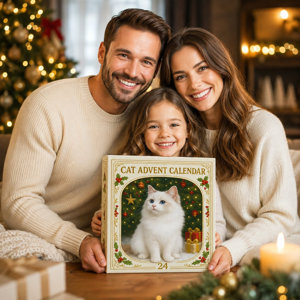 Kattenadvent Kalender 24 Kattenmotieven Kunststof Kerst Aftelkalender Decoratieve Katten Feestdagen Advent | Sulvida