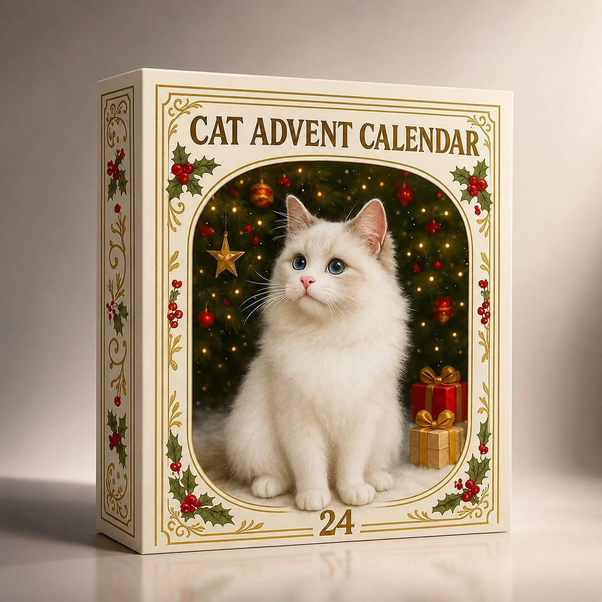 Kattenadvent Kalender 24 Kattenmotieven Kunststof Kerst Aftelkalender Decoratieve Katten Feestdagen Advent | Sulvida