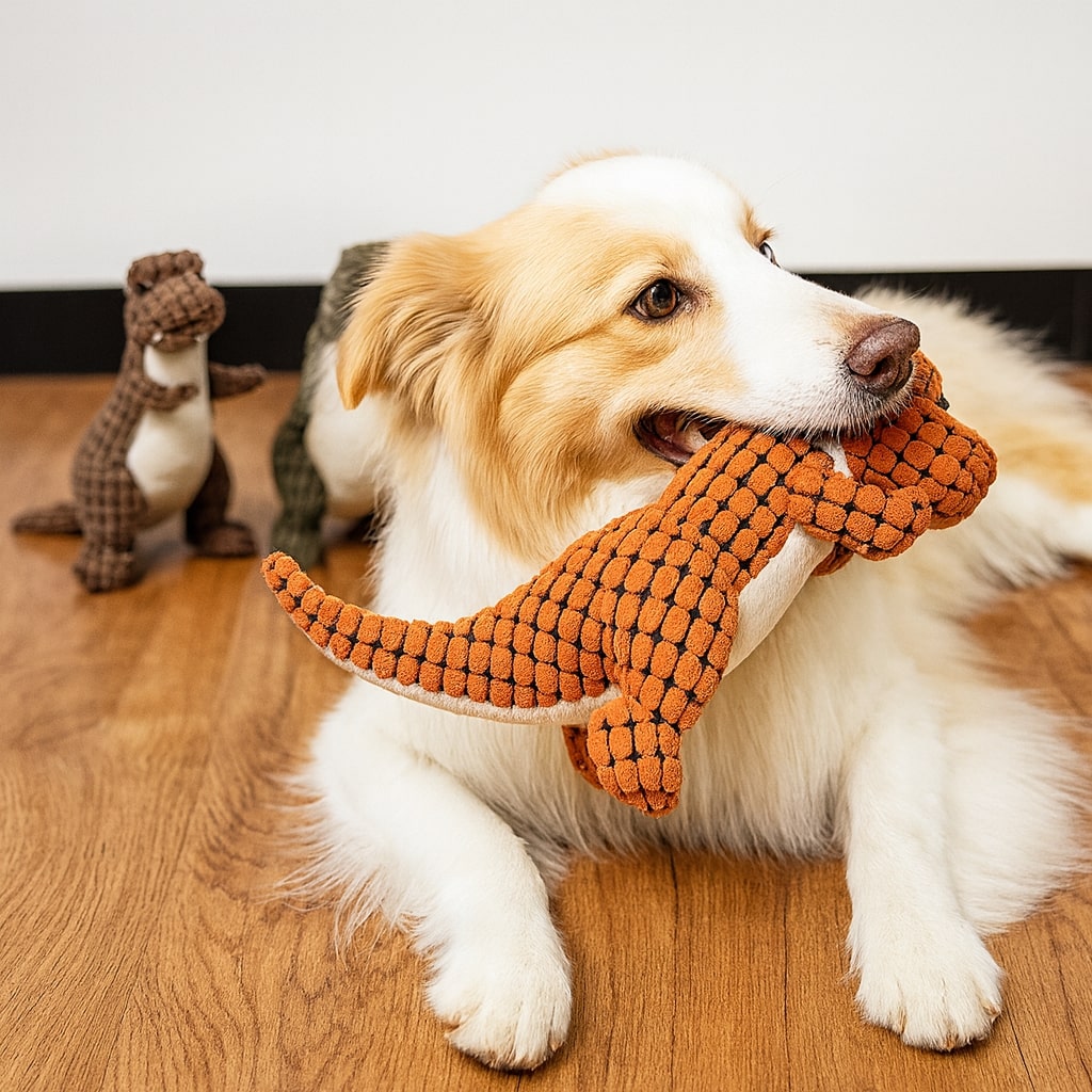 Pluche Dinosaurus Speelgoed – Robuust en Duurzaam voor Honden – Versterkte Naden en Veilig Materiaal – Stimuleert Kauwgedrag en Tandhygiëne – 35 cm | Sulvida