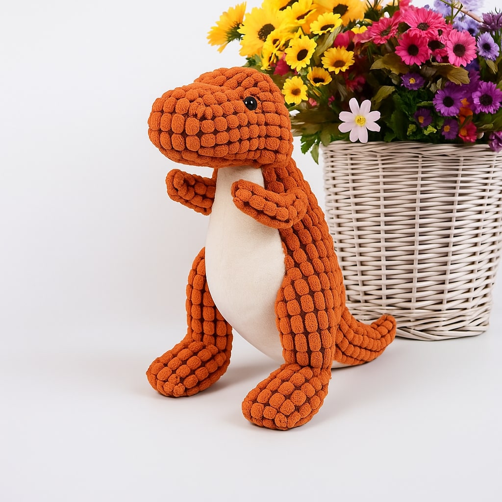 Pluche Dinosaurus Speelgoed – Robuust en Duurzaam voor Honden – Versterkte Naden en Veilig Materiaal – Stimuleert Kauwgedrag en Tandhygiëne – 35 cm | Sulvida