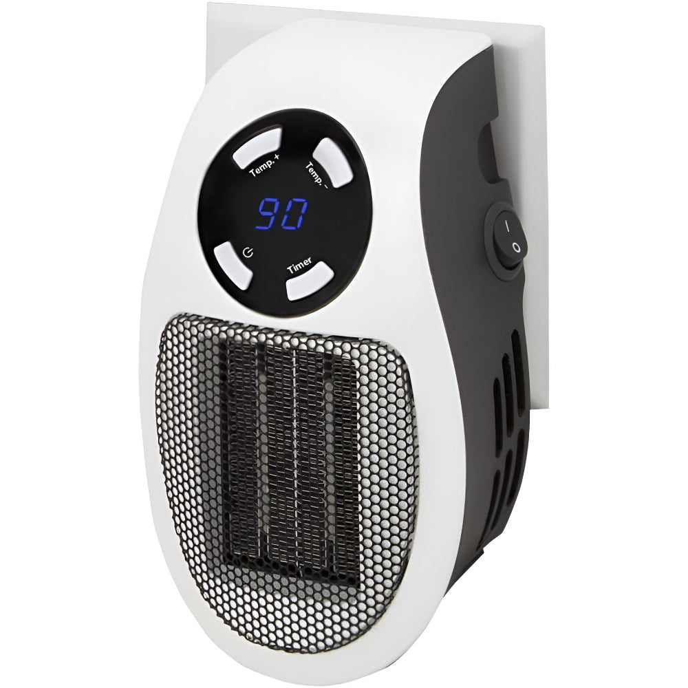 Compacte Keramische Kachel voor Stopcontact met Timer LED Display Energiezuinig Stil en Veilig Verwarmen | Sulvida