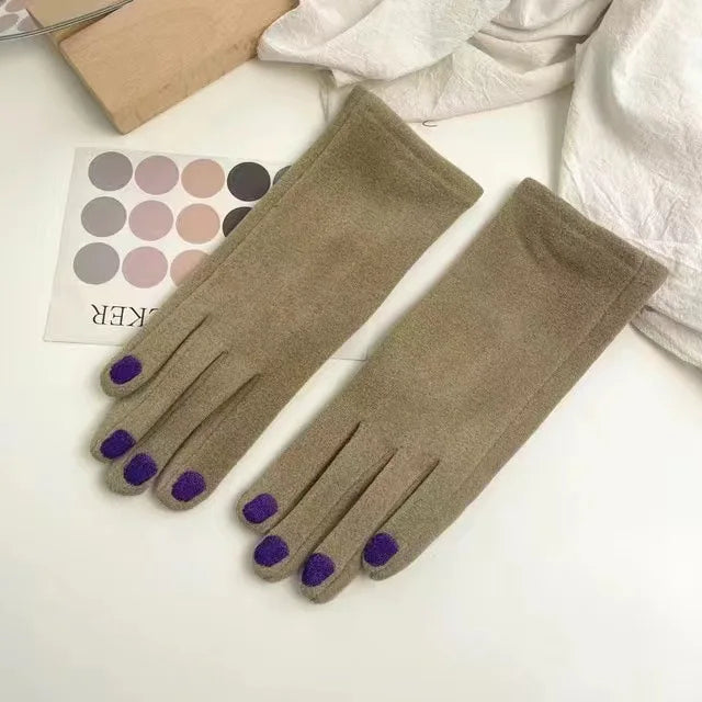 Touchscreen Winterhandschoenen met Nagellak Design – Warme Fleece Gevoerde Handschoenen voor Dames Winter | Sulvida