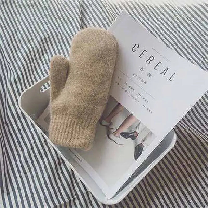 Gebreide Wanten Winter voor Dames – Zachte Fleece Handschoenen met Imitatiebont – Warme Vingerloze One Size | Sulvida