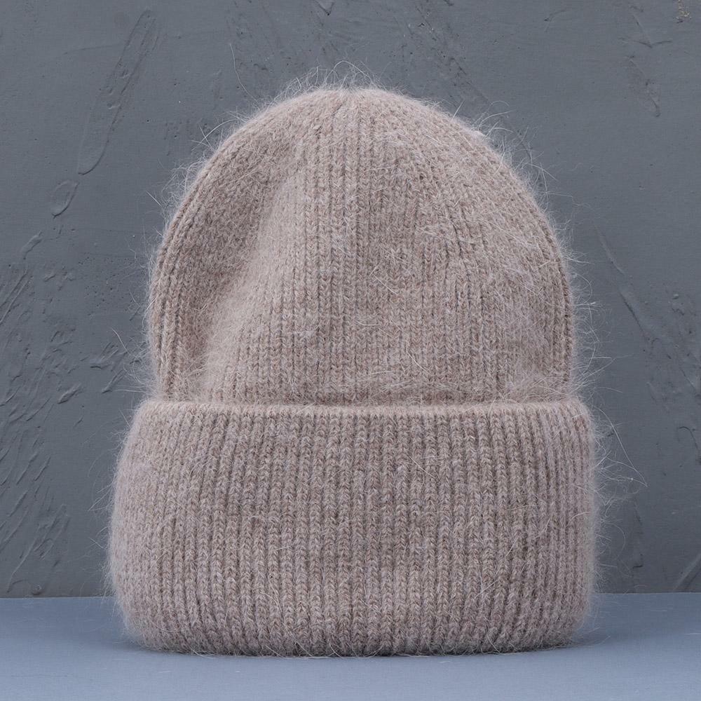 Ribgebreide Dames Muts Wintermuts Beanie Opvouwbare Rand Elastisch Comfortabel Warm Meerkleurig Gebreid | Sulvida