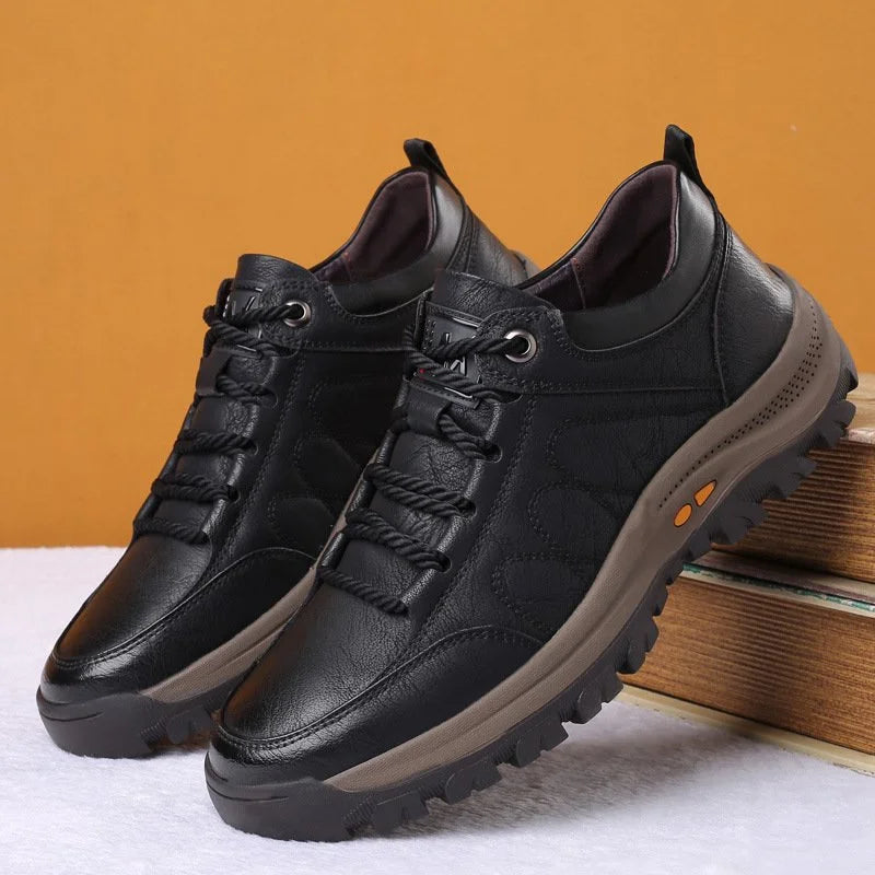 Waterdichte Orthopedische Leren Herenschoenen met Ergonomische Zool | Sulvida