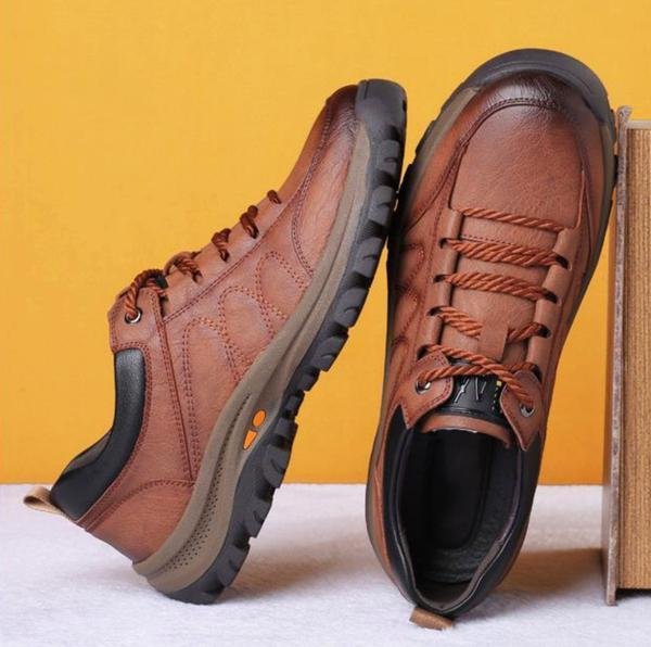 Waterdichte Orthopedische Leren Herenschoenen met Ergonomische Zool | Sulvida