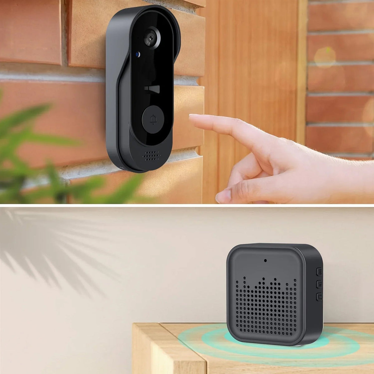 Sonnette sans fil avec caméra HD et stockage cloud gratuit sans abonnement pour la sécurité intelligente de la maison | Sulvida