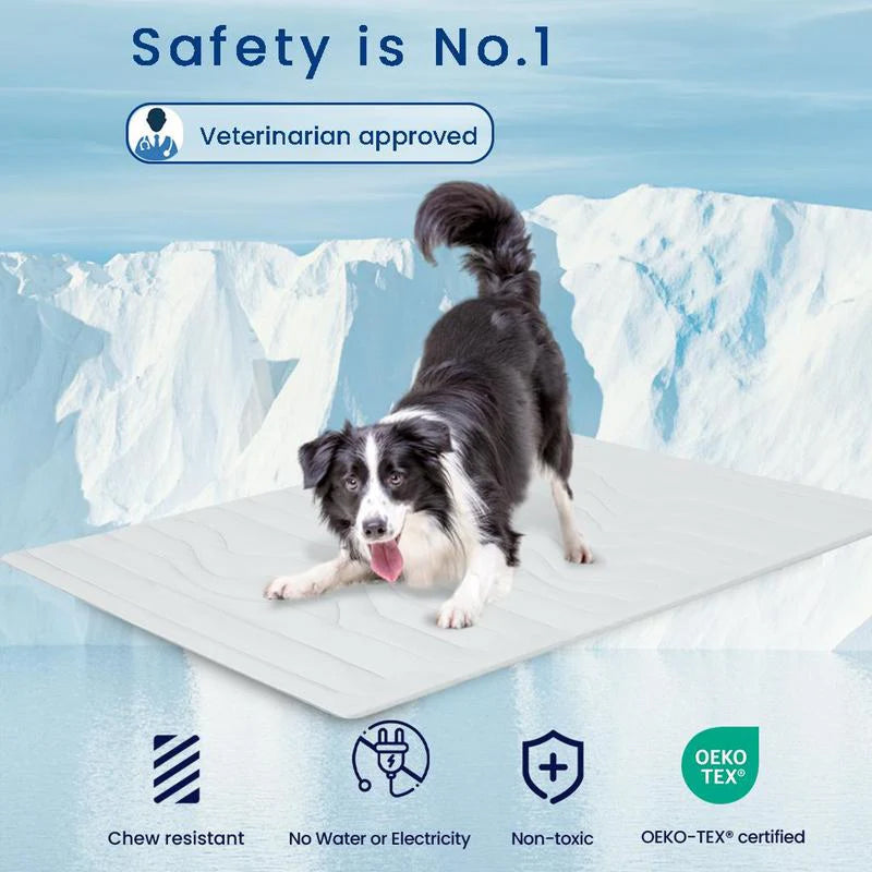 Tapis rafraîchissant pour chiens – Couchage auto-refroidissant sans électricité ni congélateur – Sécurité OEKO-TEX S M L XL | Sulvida