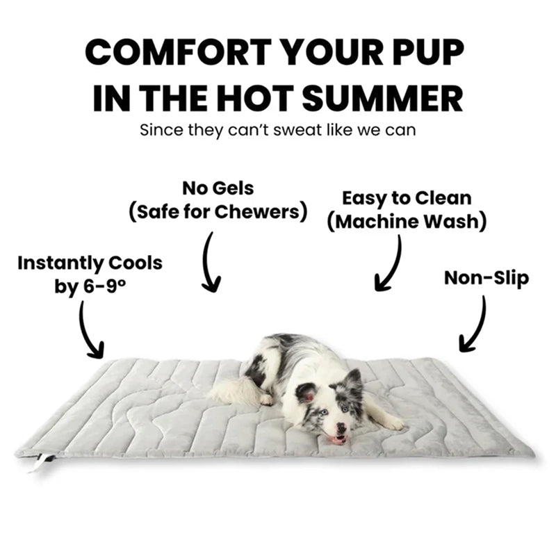 Tapis rafraîchissant pour chiens – Couchage auto-refroidissant sans électricité ni congélateur – Sécurité OEKO-TEX S M L XL | Sulvida