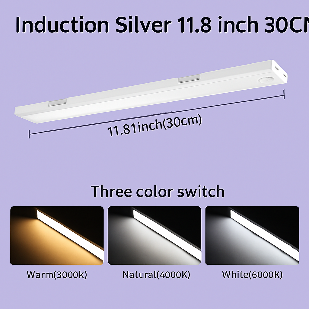 Oplaadbare LED-Kastverlichting met Bewegingssensor Draadloos Magnetisch Nachtlampje 40cm Onderbouw Keuken | Sulvida