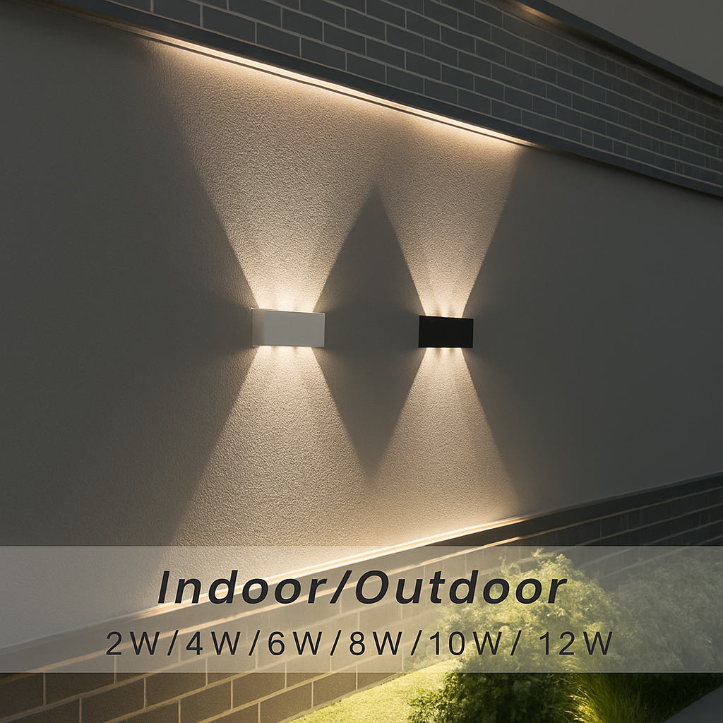 LED Wandlamp binnen buiten waterdicht IP65 aluminium 2W-12W zwart wit modern design vierkant sfeervol | Sulvida