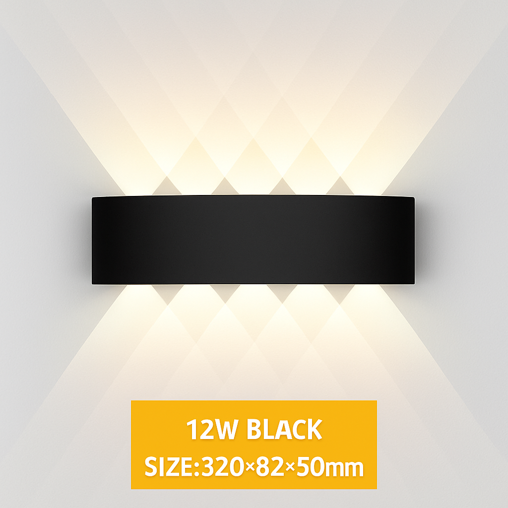 LED Wandlamp binnen buiten waterdicht IP65 aluminium 2W-12W zwart wit modern design vierkant sfeervol | Sulvida